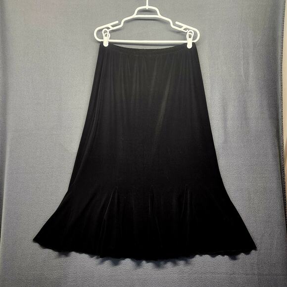 Nicola Skirt Womens Medium Black Pull On Stretch Flare Trumpet Witchy Goth - Picture 1 of 6